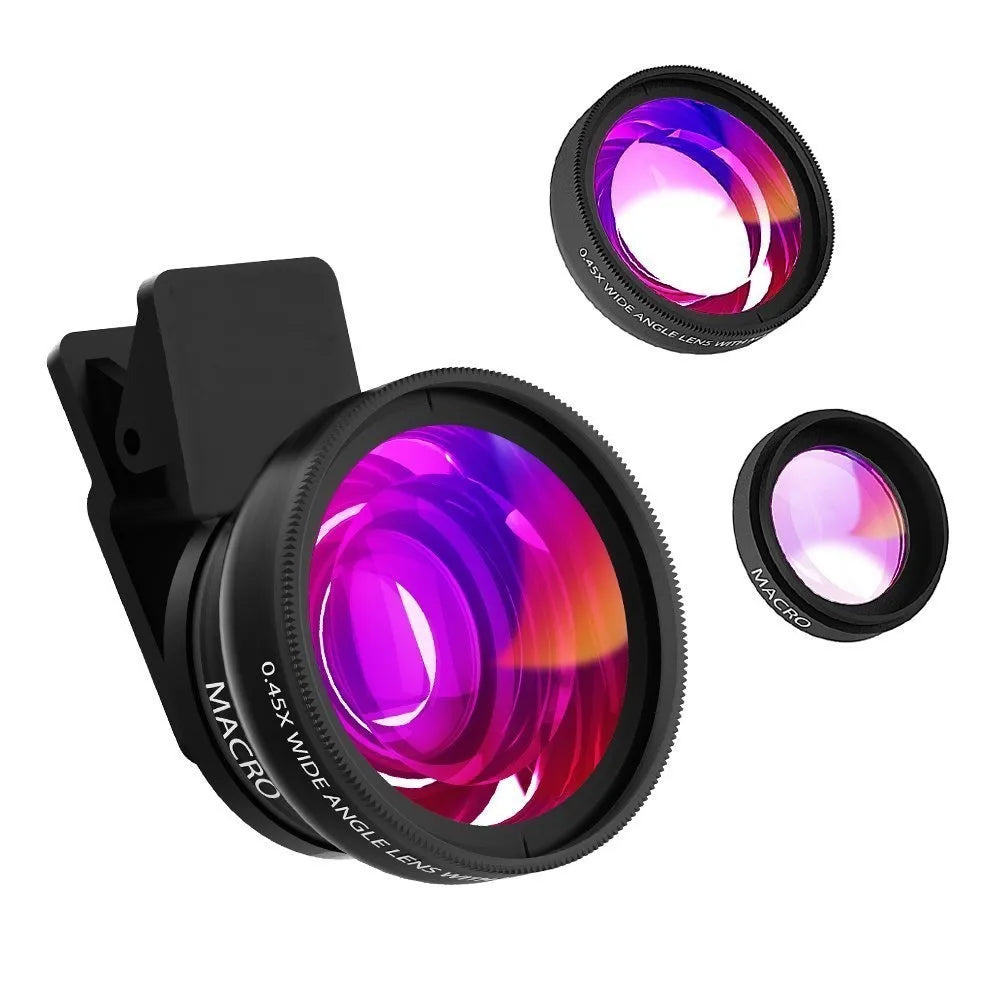 Tongdaytech Mobile Phone Lens 0.45x Super Wide Angle 12.5x Macro HD Camera Lens