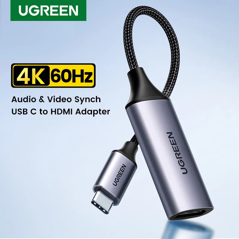UGREEN USB Type C to HDMI Cable 4K USB C HDMI Adapter For iPhone 15 PC Xiaomi MacBook Pro Air iPad Pro Samsung Galaxy HDMI Cable